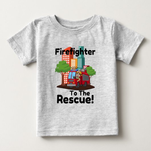 Kinder Cartoon Fire Truck T-shirt (Voorkant)