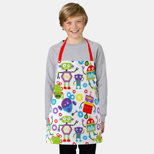 Kinder Cartoon Robot Schort (Gedragen)