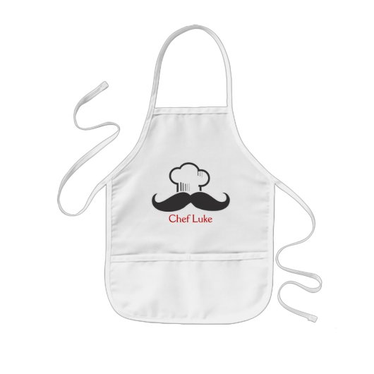 Kinder Chef Mustache Apron Schort (Voorkant)