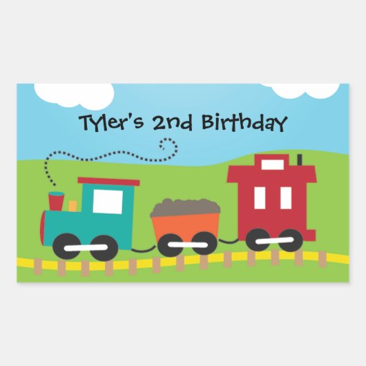 Kinder Choo Choo Trein Caboose Rechthoekige Sticker (Voorkant)