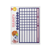 Kinder Chore Chart, gepersonaliseerde sportkaart Notitieblok (Gedraaid)