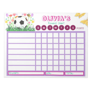 Kinder Chore Chart, gepersonaliseerde voetbalbelon Notitieblok