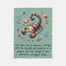Kinder Christelijke Gebed Woodland Scorpion op gro Fleece Deken