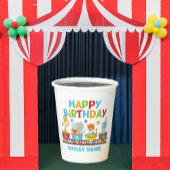 Kinder Circus Animal Train Cute Custom Birthday Papieren Bekers