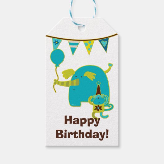 Kinder Circus Birthday Cadeaulabel (Voorkant)