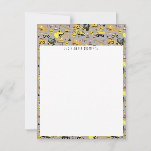 Kinder constructie van vrachtwagens Pattern Childr Notitiekaartje (Voorkant)