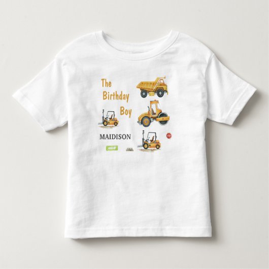 Kinder constructie verjaardagsjongen peuter shirts (Voorkant)