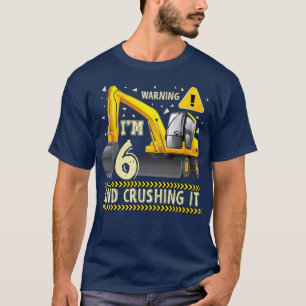 Kinder constructie vrachtwagen 6e verjaardag 6 jaa t-shirt
