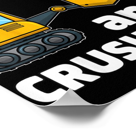 Kinder constructietechniek 5e verjaardag Jongen 5 Poster (Hoek)