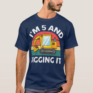 Kinder constructietransport 5e verjaardag 5 jaar o t-shirt