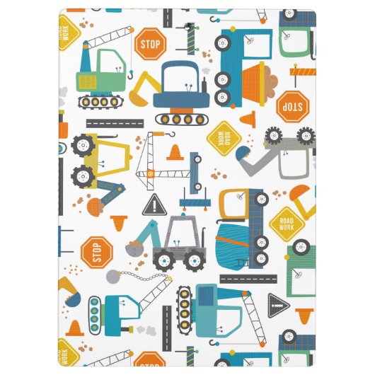 Kinder constructievoertuigen klembord (Achterkant)