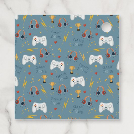 Kinder Cool Blue Gaming Bedankt Jongens Verjaardag Bedankjes Labels (Achterkant)