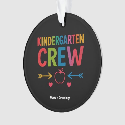 Kinder Crew Grappig Kindergarten Leuk Terug Naar S Ornament (voorkant)