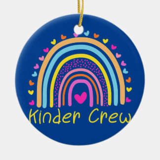 Kinder Crew Kindergarten Teacher Rainbow Heart Keramisch Ornament