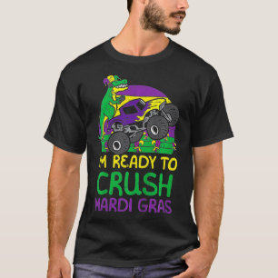 Kinder Crush Mardi Gras Dino Monster Truck Funny T T-shirt
