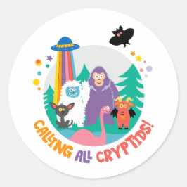 Kinder Cryptid Club T-shirt Ronde Sticker