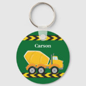 Kinder Custom Green Cement Mixer Truck Boys Sleutelhanger (Achterkant)