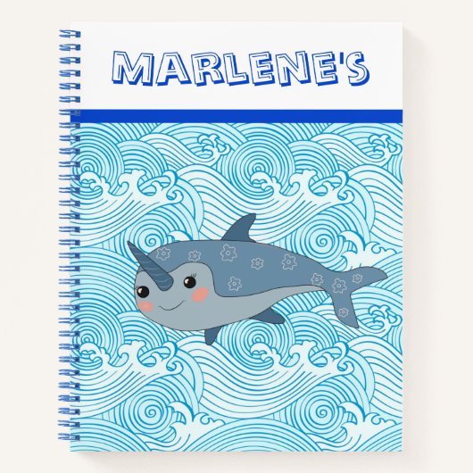 Kinder Custom Narwhal Schets Notitieboek (Voorkant)