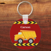 Kinder Custom Red Dump Truck Boys Sleutelhanger (Achterkant)