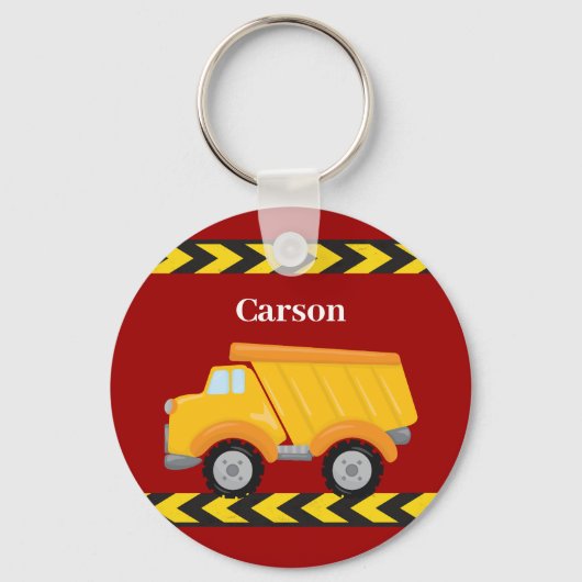 Kinder Custom Red Dump Truck Boys Sleutelhanger (Achterkant)