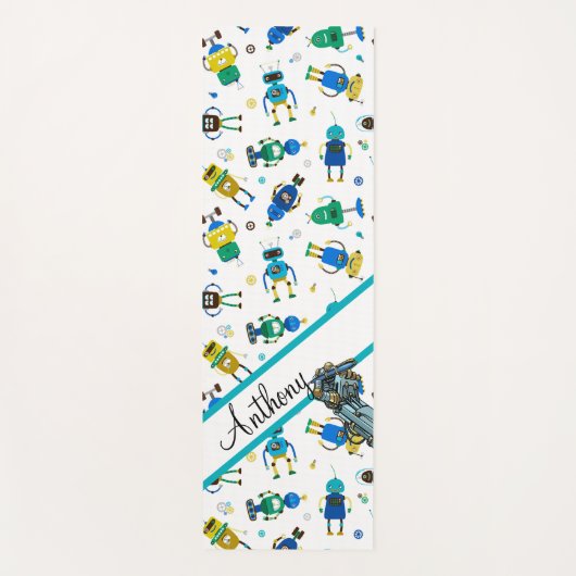 Kinder Custom Robot Yoga Mat (Voorkant)