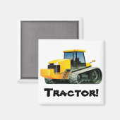 Kinder Custom Yellow Tractor Magneet (Voorkant / Achterkant)