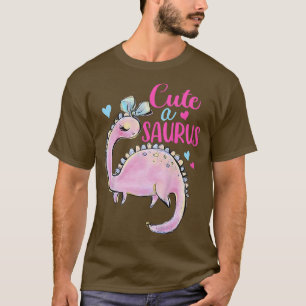 Kinder Cute A Saurus Dino Baby Girl Dinosaur Lover T-shirt