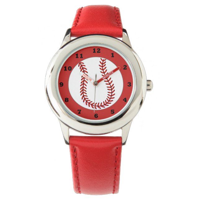 Kinder Cute Baseball Watch Horloge (Voorkant)