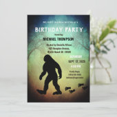 Kinder Cute Big Foot/Sasquatch Birthday Party Inv Kaart (Staand voorkant)