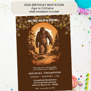 Kinder Cute Big Foot/Sasquatch Birthday Party Kaart
