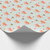 Kinder Cute Cartoon Fox ziet paddenstoelen Cadeaupapier (Hoek)