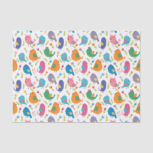 Kinder Cute Colorful Birds tweet Tissuepapier