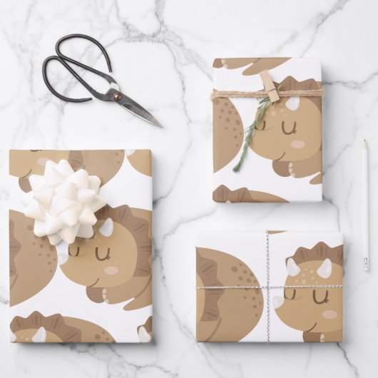 Kinder Cute Dinosaur Inpakpapier Vel (Voorkant)