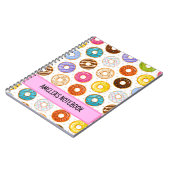 Kinder Cute Donut Pattern Persoonlijk Notitieboek (Linkerzijde)