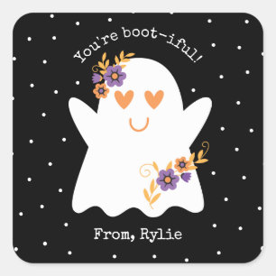 Kinder Cute halloween Ghost Vierkante Sticker