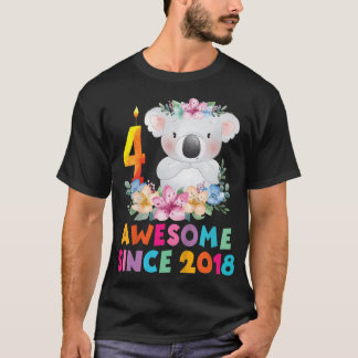 Kinder Cute Koala Beer 4 jaar na de geboorte voor T-shirt