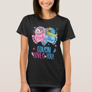 Kinder Cute Pink of Blue COUSIN houdt van U Dinosa T-shirt
