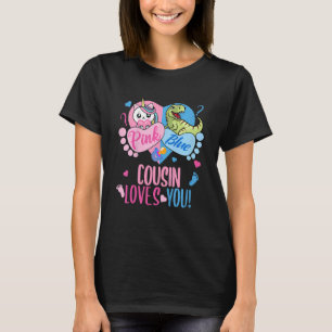 Kinder Cute Pink of Blue COUSIN houdt van U Dinosa T-shirt