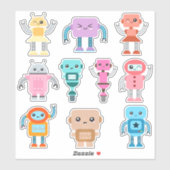 Kinder Cute Robots Sticker (Vel)
