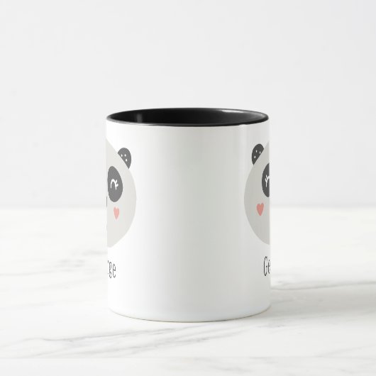 Kinder Cute Scandi Panda Aangepaste naam Twee toon Mok (Midden)