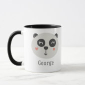 Kinder Cute Scandi Panda Aangepaste naam Twee toon Mok (Links)