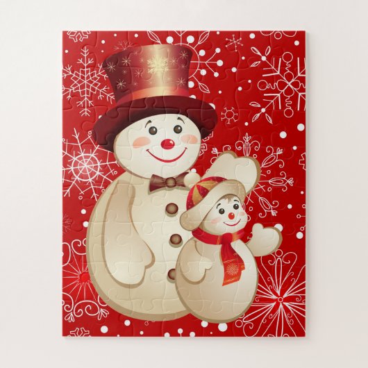 Kinder Cute Snowman Puzzle Legpuzzel (Verticaal)