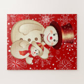 Kinder Cute Snowman Puzzle Legpuzzel (Horizontaal)