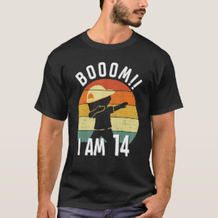 Kinder Dabbing Birthday 14 jaar oude buitenste jon T-shirt