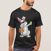Kinder Dabbing Rabbit Easter Day Eggs Hunting Bask T-shirt (Voorkant)