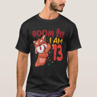 Kinder dabbing verjaardagsjongen rode panda 13e ve t-shirt