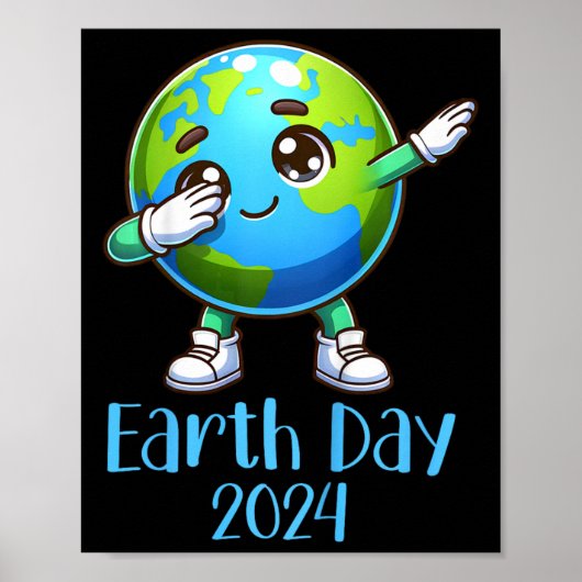 Kinder Dag van de Aarde Dabbing Planet Earth Klima Poster (Voorkant)