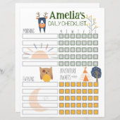 Kinder dagelijkse checklist, dagelijkse rouinesche (Voorkant / Achterkant)