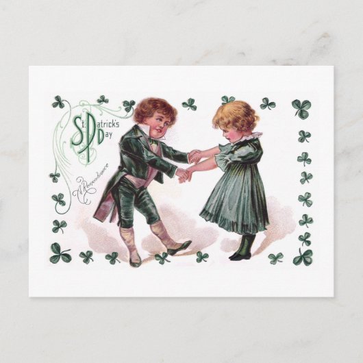 Kinder dans op St Patrick's Day Briefkaart (Voorkant)