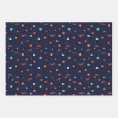 Kinder Deep Space Shooting Stars Planets Black Hol Inpakpapier Vel (Voorkant 2)
